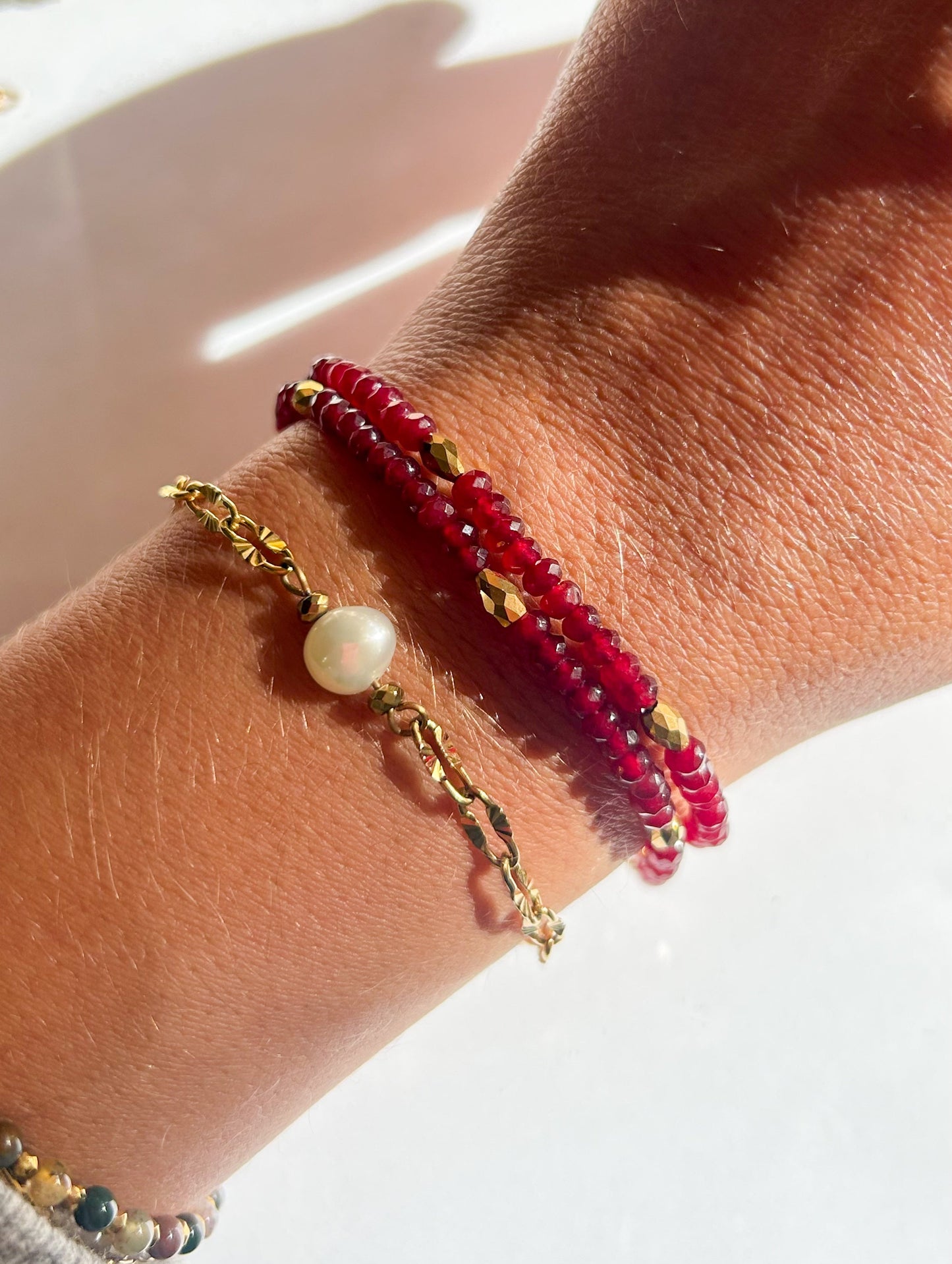 Bracelet double rangs / Collier ras de cou Rubia